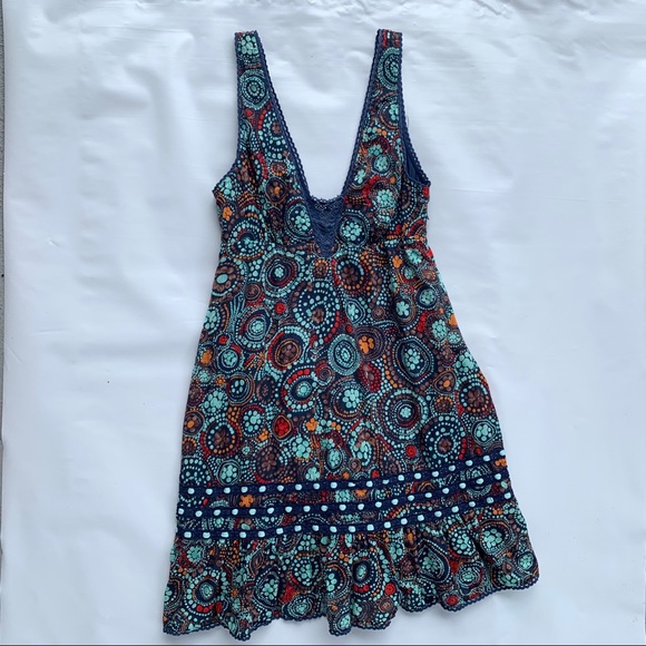 Free People Dresses & Skirts - Free People Mini Tunic Sun Dress Deep V Size  2